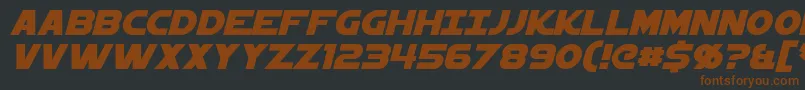 StarkillerItalic-Schriftart – Braune Schriften auf schwarzem Hintergrund