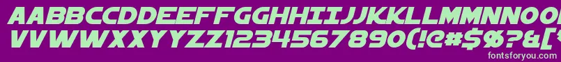 フォントStarkillerItalic – 紫の背景に緑のフォント