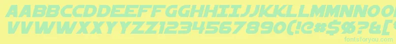 StarkillerItalic-Schriftart – Grüne Schriften auf gelbem Hintergrund
