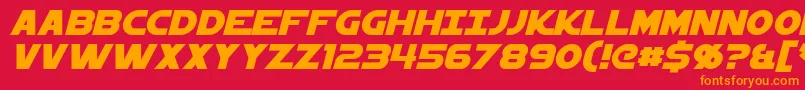 StarkillerItalic Font – Orange Fonts on Red Background