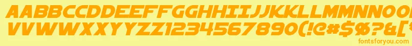 StarkillerItalic Font – Orange Fonts on Yellow Background