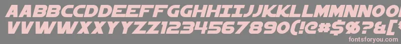 フォントStarkillerItalic – 灰色の背景にピンクのフォント
