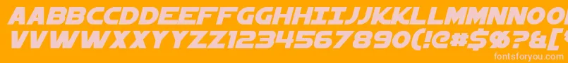StarkillerItalic-Schriftart – Rosa Schriften auf orangefarbenem Hintergrund