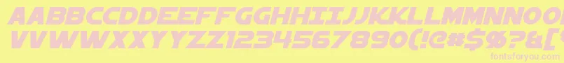 StarkillerItalic Font – Pink Fonts on Yellow Background