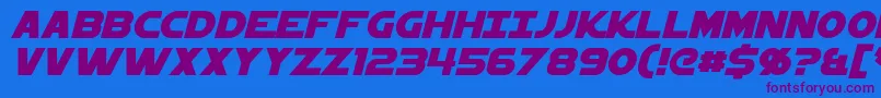 フォントStarkillerItalic – 紫色のフォント、青い背景