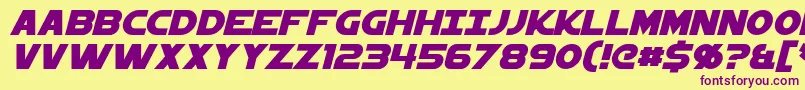 StarkillerItalic Font – Purple Fonts on Yellow Background
