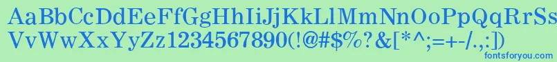 C795RomanRegular Font – Blue Fonts on Green Background