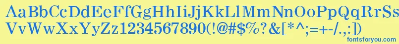 C795RomanRegular Font – Blue Fonts on Yellow Background