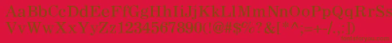 C795RomanRegular-Schriftart – Braune Schriften auf rotem Hintergrund