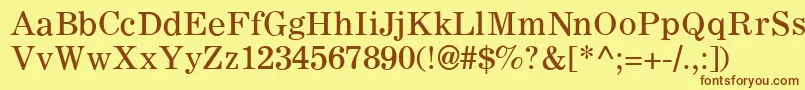 Czcionka C795RomanRegular – brązowe czcionki na żółtym tle