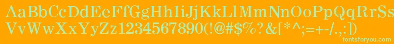 Шрифт C795RomanRegular – зелёные шрифты на оранжевом фоне