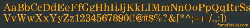 フォントC795RomanRegular – 黒い背景にオレンジの文字
