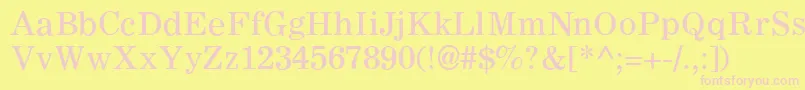 C795RomanRegular-Schriftart – Rosa Schriften auf gelbem Hintergrund