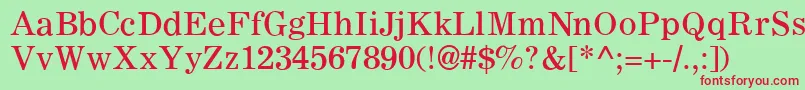 C795RomanRegular-Schriftart – Rote Schriften auf grünem Hintergrund