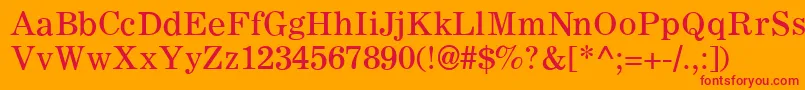 C795RomanRegular-Schriftart – Rote Schriften auf orangefarbenem Hintergrund
