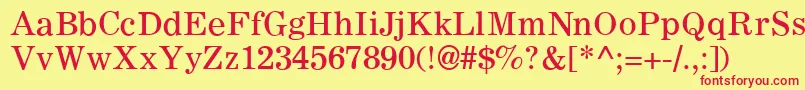 C795RomanRegular Font – Red Fonts on Yellow Background