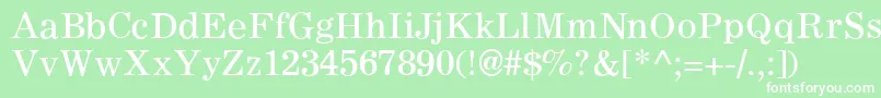 フォントC795RomanRegular – 緑の背景に白い文字