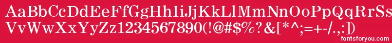 C795RomanRegular-Schriftart – Weiße Schriften auf rotem Hintergrund
