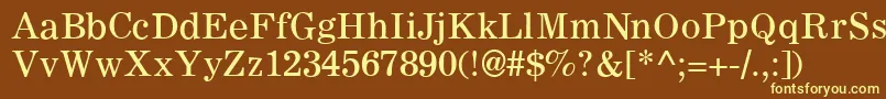 C795RomanRegular-Schriftart – Gelbe Schriften auf braunem Hintergrund