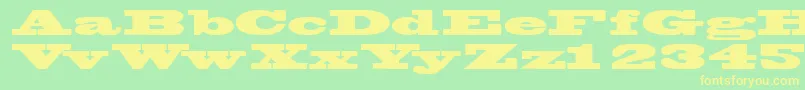 フォントWantedposterssk – 黄色の文字が緑の背景にあります