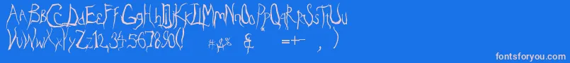 Eradicate Font – Pink Fonts on Blue Background