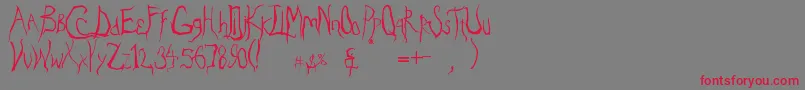 Eradicate Font – Red Fonts on Gray Background