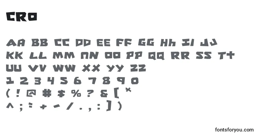 Schriftart Cro – Alphabet, Zahlen, spezielle Symbole
