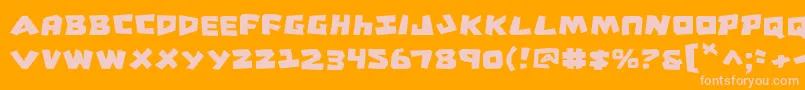 Cro-Schriftart – Rosa Schriften auf orangefarbenem Hintergrund
