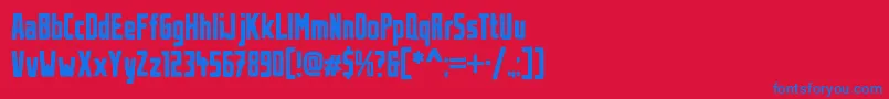 UrbanBrush Font – Blue Fonts on Red Background