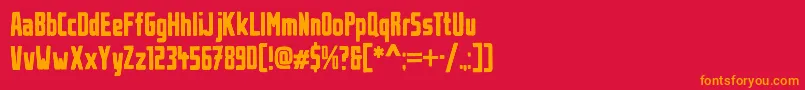 フォントUrbanBrush – 赤い背景にオレンジの文字