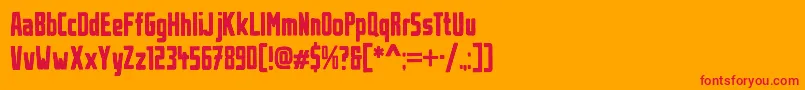 UrbanBrush-Schriftart – Rote Schriften auf orangefarbenem Hintergrund