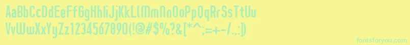ProzakBold-Schriftart – Grüne Schriften auf gelbem Hintergrund