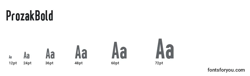 ProzakBold Font Sizes