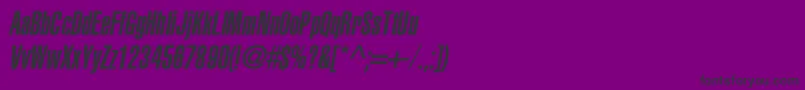 AglettericaultracompressedcItalic Font – Black Fonts on Purple Background