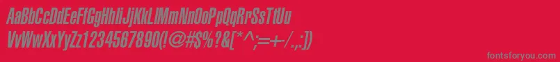 AglettericaultracompressedcItalic Font – Gray Fonts on Red Background