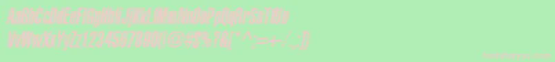 AglettericaultracompressedcItalic Font – Pink Fonts on Green Background