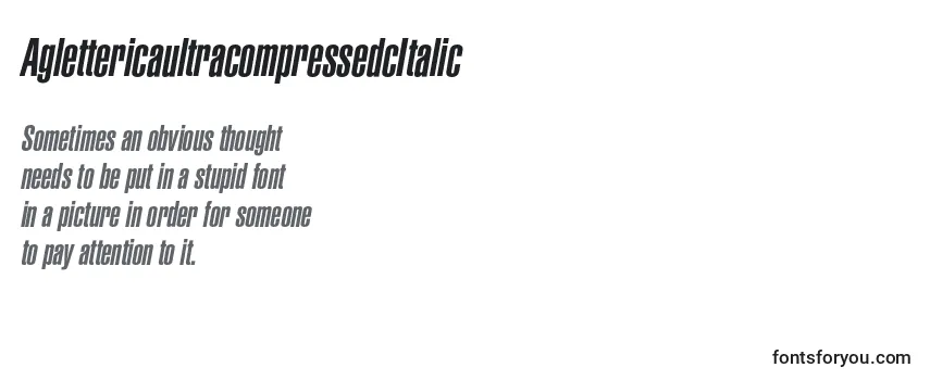 AglettericaultracompressedcItalic Font