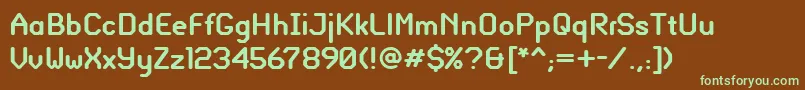 GlassGauge-Schriftart – Grüne Schriften auf braunem Hintergrund