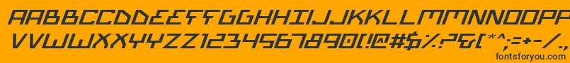 BionicTypeExpandedItalic Font – Black Fonts on Orange Background