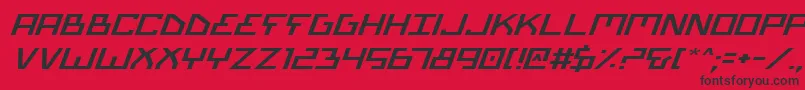 BionicTypeExpandedItalic Font – Black Fonts on Red Background