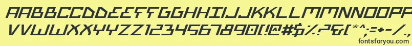 BionicTypeExpandedItalic Font – Black Fonts on Yellow Background