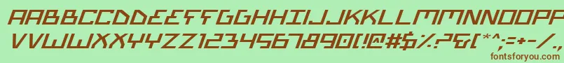 BionicTypeExpandedItalic Font – Brown Fonts on Green Background