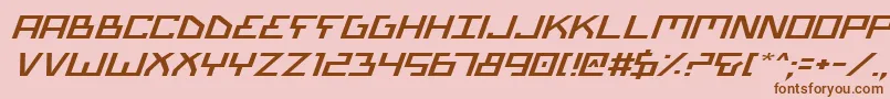 BionicTypeExpandedItalic Font – Brown Fonts on Pink Background