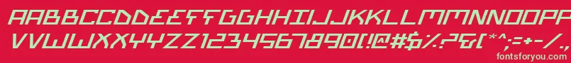 BionicTypeExpandedItalic Font – Green Fonts on Red Background