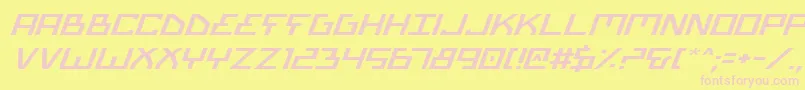 BionicTypeExpandedItalic Font – Pink Fonts on Yellow Background