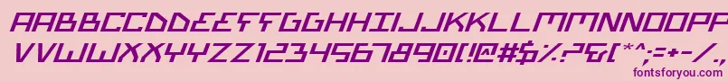 BionicTypeExpandedItalic Font – Purple Fonts on Pink Background