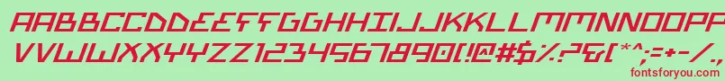 BionicTypeExpandedItalic Font – Red Fonts on Green Background