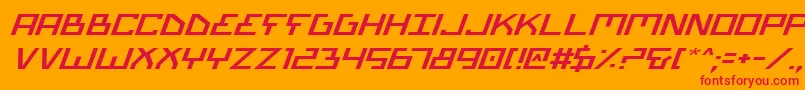 BionicTypeExpandedItalic Font – Red Fonts on Orange Background