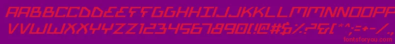 BionicTypeExpandedItalic Font – Red Fonts on Purple Background