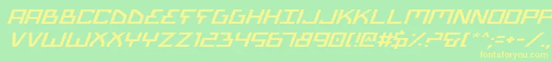 BionicTypeExpandedItalic Font – Yellow Fonts on Green Background